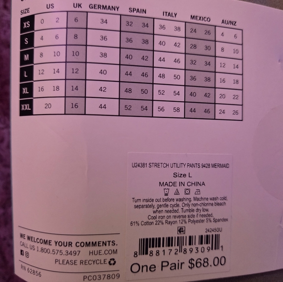 HUE Women's Cropped Pants in Olive - Picture 4 of 4